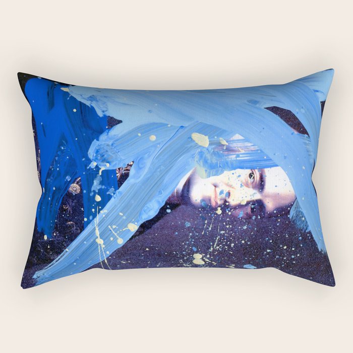 Blue Explosion Rectangular Pillow Gallery Image 1