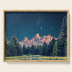 Grand Teton National Park Mountains Stars Night Sky Print Serving Tray Gallery Image 1