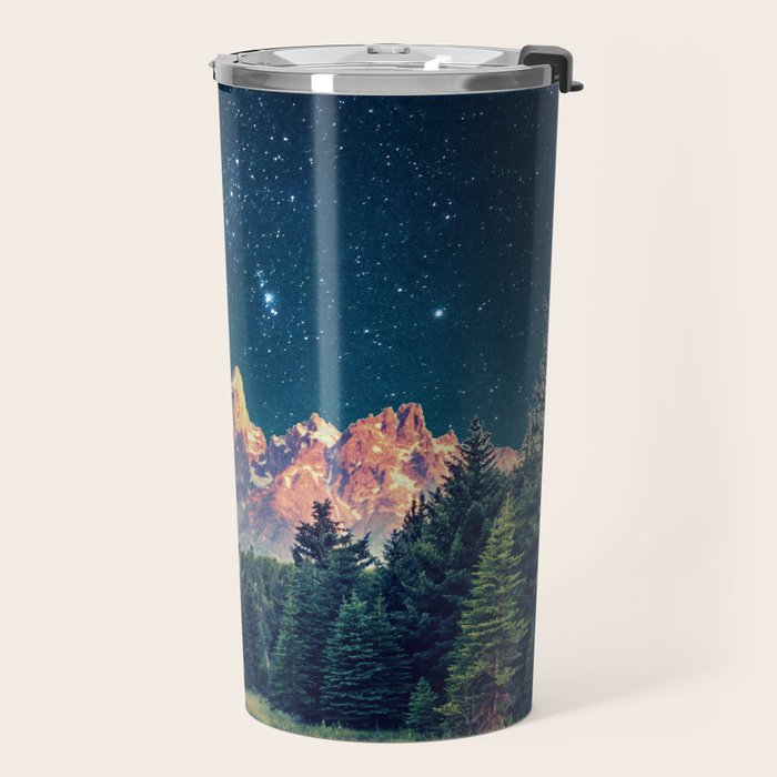 Grand Teton National Park Mountains Stars Night Sky Print Travel Mug Gallery Image 2