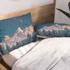 Grand Teton National Park Mountains Stars Night Sky Print Pillow Sham Gallery Image 2
