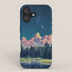 Grand Teton National Park Mountains Stars Night Sky Print iPhone Case Gallery Image 1