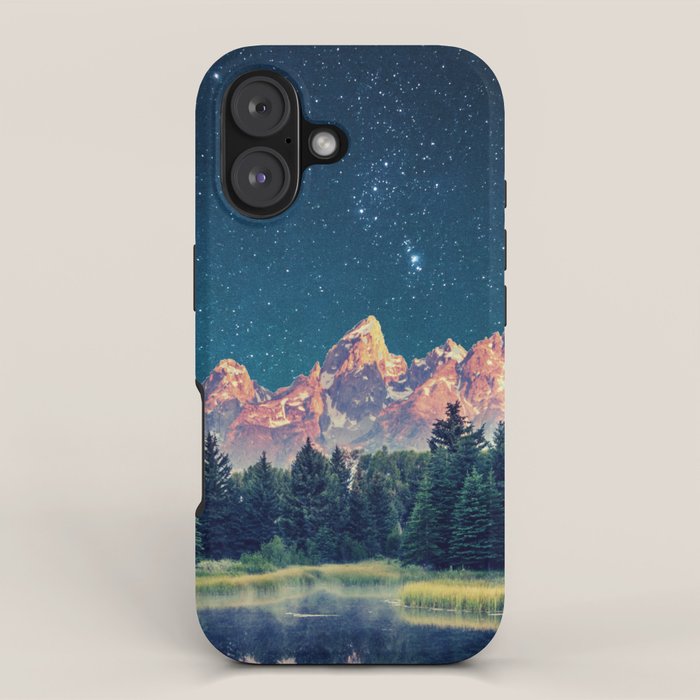 Grand Teton National Park Mountains Stars Night Sky Print iPhone Case Gallery Image 1