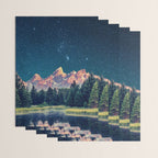 Grand Teton National Park Mountains Stars Night Sky Print Wrapping Paper Gallery Image 3