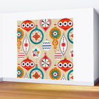 Retro christmas ornaments pattern Wall Mural Gallery Image 2