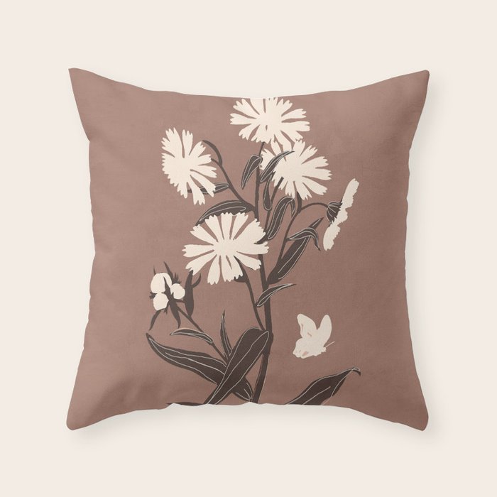 Abstract Flowers 16 Throw Pillow Gallery Image 1