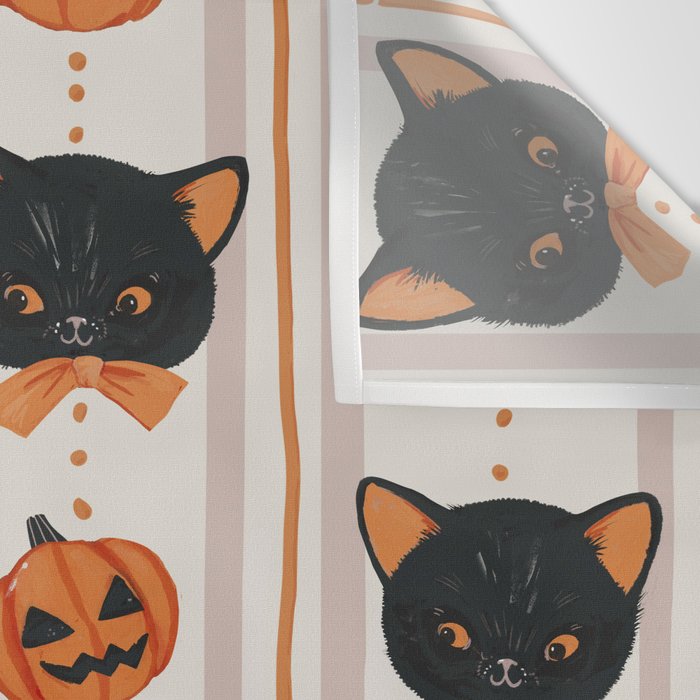 Vintage Halloween Kittens Wall Tapestry Gallery Image 3