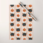 Vintage Halloween Kittens Wrapping Paper Gallery Image 1