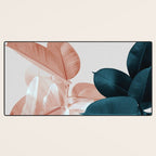 Blush & Blue Leaves Desk Mat Gallery Image 3