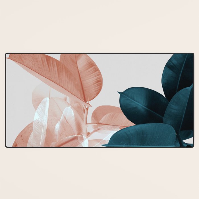 Blush & Blue Leaves Desk Mat Gallery Image 3