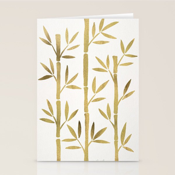 Bamboo Stems - Gold Palette Stationery Card Gallery Image 1