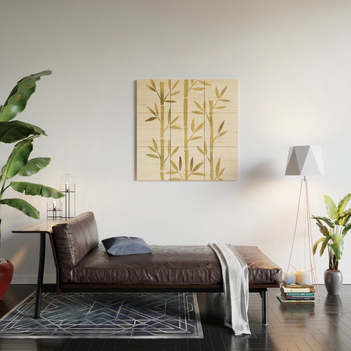 Bamboo Stems - Gold Palette Wood Wall Art Gallery Image 2