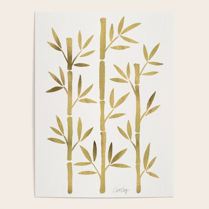 Bamboo Stems - Gold Palette Poster Gallery Image 1