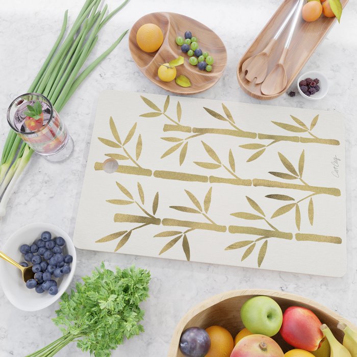 Bamboo Stems - Gold Palette Cutting Board Gallery Image 2