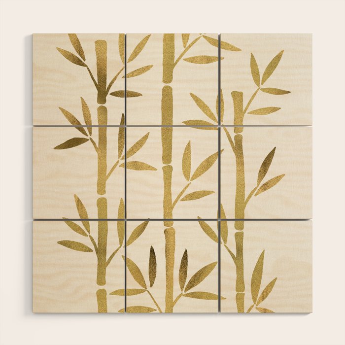 Bamboo Stems - Gold Palette Wood Wall Art Gallery Image 1