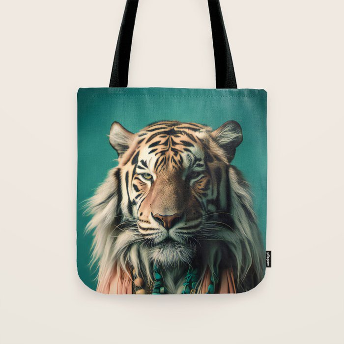 One Love, One World, A Vision of Unity, Tigers Art Tote Bag Gallery Image 1