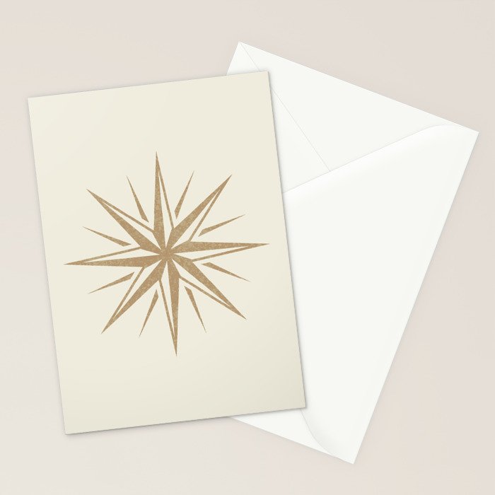 Starburst Retro 3 - Gold  Stationery Card Gallery Image 2