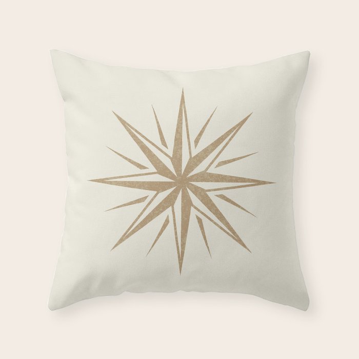 Starburst Retro 3 - Gold  Throw Pillow Gallery Image 1