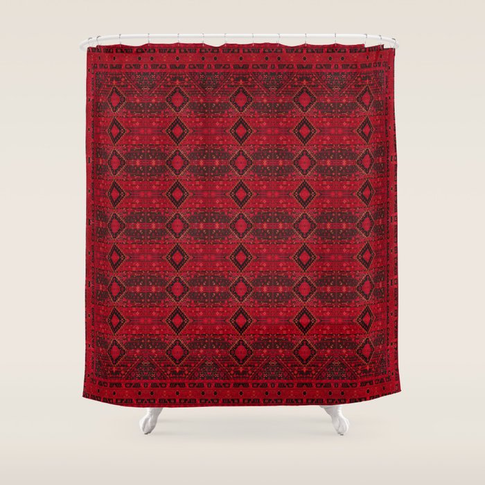 Scarlet Elegance: Oriental Moroccan & Ottoman Artistry Shower Curtain Gallery Image 1