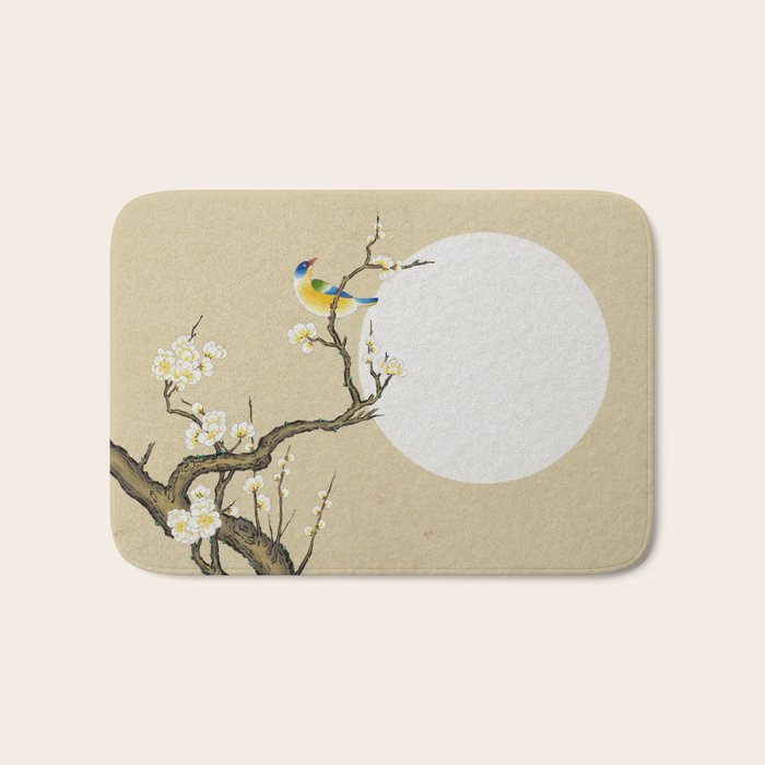 Plum blossoms, bird and the moon Type A (Minhwa: Korean traditional/folk art) Bath Mat Gallery Image 1