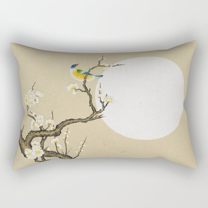 Plum blossoms, bird and the moon Type A (Minhwa: Korean traditional/folk art) Rectangular Pillow Gallery Image 2