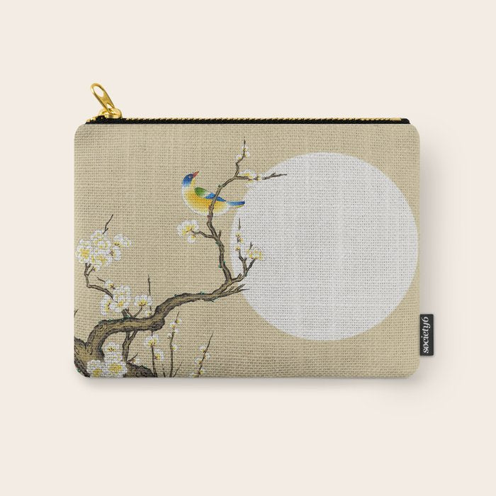 Plum blossoms, bird and the moon Type A (Minhwa: Korean traditional/folk art) Carry All Pouch Gallery Image 1