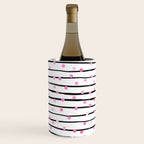 Blush pink black watercolor modern stripes polka dots Wine Chiller Gallery Image 1