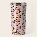 Floral Vine Toss Pink Lavender, Deep Purple, Cream Ivory, Elegant Home Decor Travel Mug Gallery Image 1