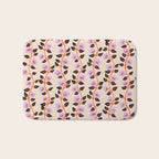 Floral Vine Toss Pink Lavender, Deep Purple, Cream Ivory, Elegant Home Decor Bath Mat Gallery Image 1
