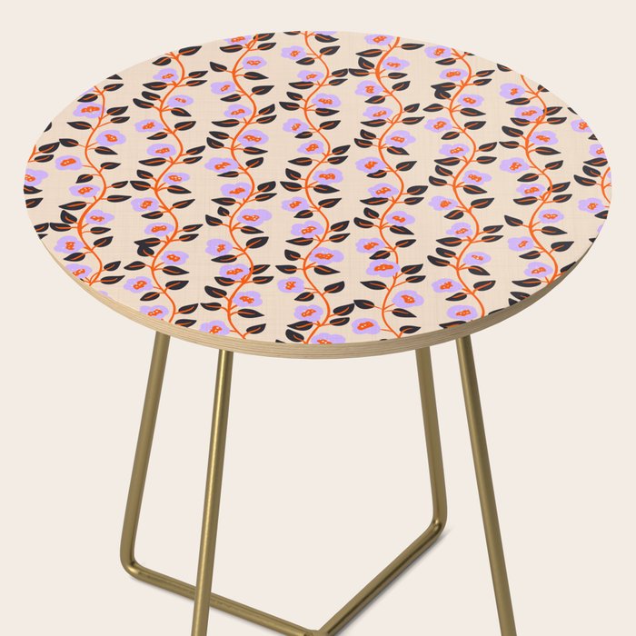 Floral Vine Toss Pink Lavender, Deep Purple, Cream Ivory, Elegant Home Decor Side Table Gallery Image 2