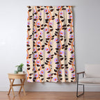 Floral Vine Toss Pink Lavender, Deep Purple, Cream Ivory, Elegant Home Decor Window Curtain Gallery Image 5