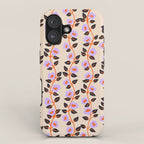 Floral Vine Toss Pink Lavender, Deep Purple, Cream Ivory, Elegant Home Decor iPhone Case Gallery Image 1