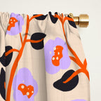 Floral Vine Toss Pink Lavender, Deep Purple, Cream Ivory, Elegant Home Decor Window Curtain Gallery Image 2
