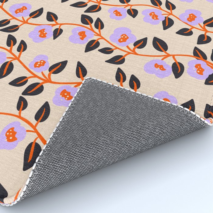 Floral Vine Toss Pink Lavender, Deep Purple, Cream Ivory, Elegant Home Decor Rug Gallery Image 4
