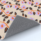 Floral Vine Toss Pink Lavender, Deep Purple, Cream Ivory, Elegant Home Decor Rug Gallery Image 4