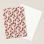 Floral Vine Toss Pink Lavender, Deep Purple, Cream Ivory, Elegant Home Decor Stationery Card Gallery Image 2