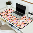 Floral Vine Toss Pink Lavender, Deep Purple, Cream Ivory, Elegant Home Decor Desk Mat Gallery Image 2
