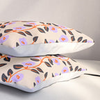 Floral Vine Toss Pink Lavender, Deep Purple, Cream Ivory, Elegant Home Decor Pillow Sham Gallery Image 3