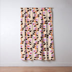 Floral Vine Toss Pink Lavender, Deep Purple, Cream Ivory, Elegant Home Decor Window Curtain Gallery Image 3