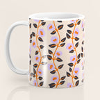 Floral Vine Toss Pink Lavender, Deep Purple, Cream Ivory, Elegant Home Decor Coffee Mug Gallery Image 3
