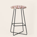 Floral Vine Toss Pink Lavender, Deep Purple, Cream Ivory, Elegant Home Decor Stool Gallery Image 1
