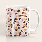 Floral Vine Toss Pink Lavender, Deep Purple, Cream Ivory, Elegant Home Decor Coffee Mug Gallery Image 1
