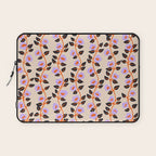 Floral Vine Toss Pink Lavender, Deep Purple, Cream Ivory, Elegant Home Decor Laptop Sleeve Gallery Image 1