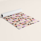 Floral Vine Toss Pink Lavender, Deep Purple, Cream Ivory, Elegant Home Decor Yoga Mat Gallery Image 2