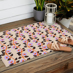 Floral Vine Toss Pink Lavender, Deep Purple, Cream Ivory, Elegant Home Decor Outdoor Rug Gallery Image 2