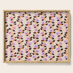 Floral Vine Toss Pink Lavender, Deep Purple, Cream Ivory, Elegant Home Decor Serving Tray Gallery Image 1