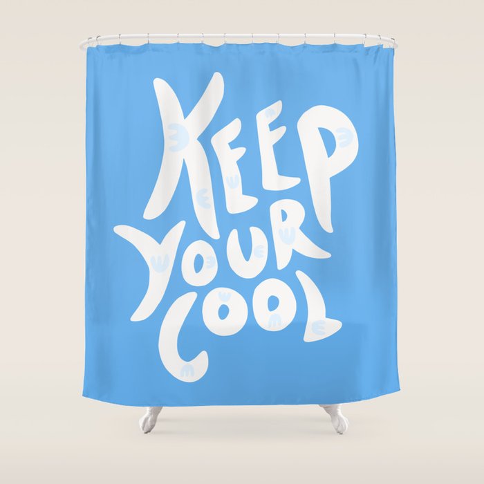 Keep Your Cool in Blue Shower Curtain Gallery Image 1