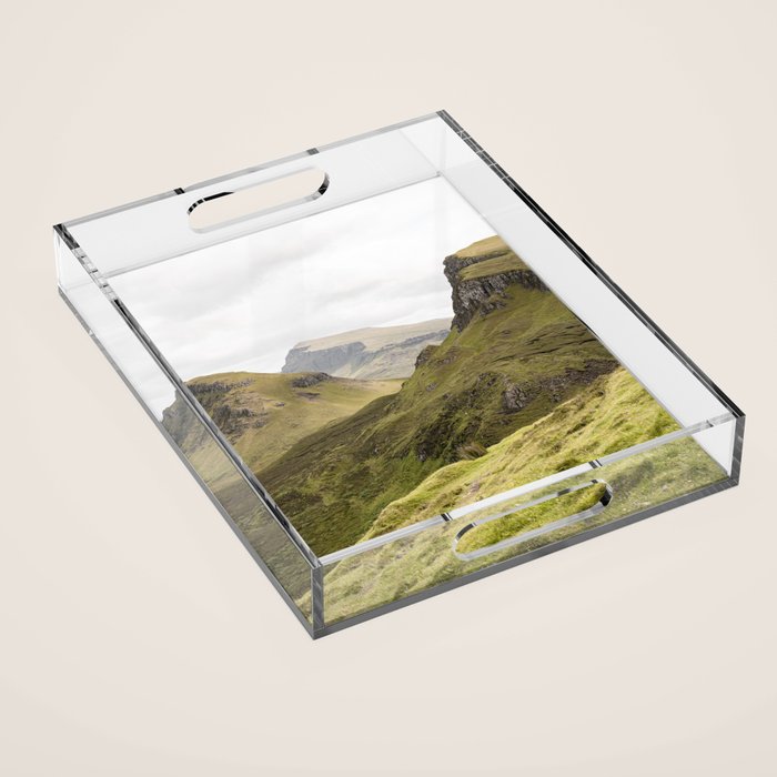Quiraing Landscape | Nature Travel Photography Art Print | Isle of Skye in Scotland Acrylic Tray Gallery Image 1