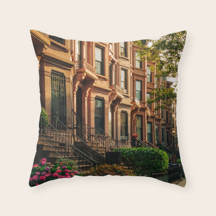 Bed-Stuy Brownstones 01 Throw Pillow Gallery Image 6