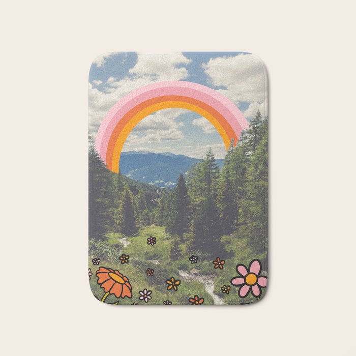 Rainbow Mountain Landscape Bath Mat Gallery Image 1