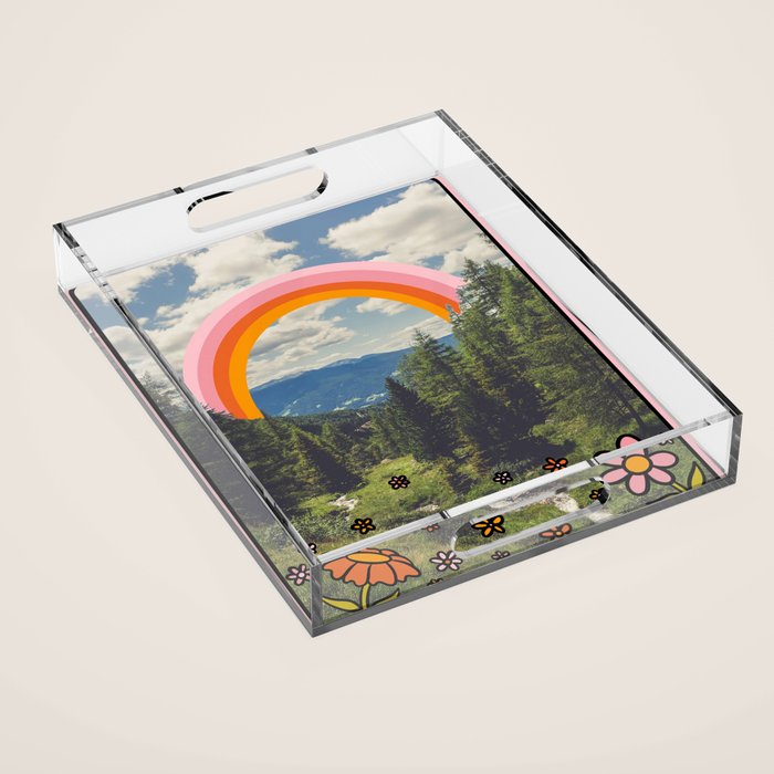 Rainbow Mountain Landscape Acrylic Tray Gallery Image 1